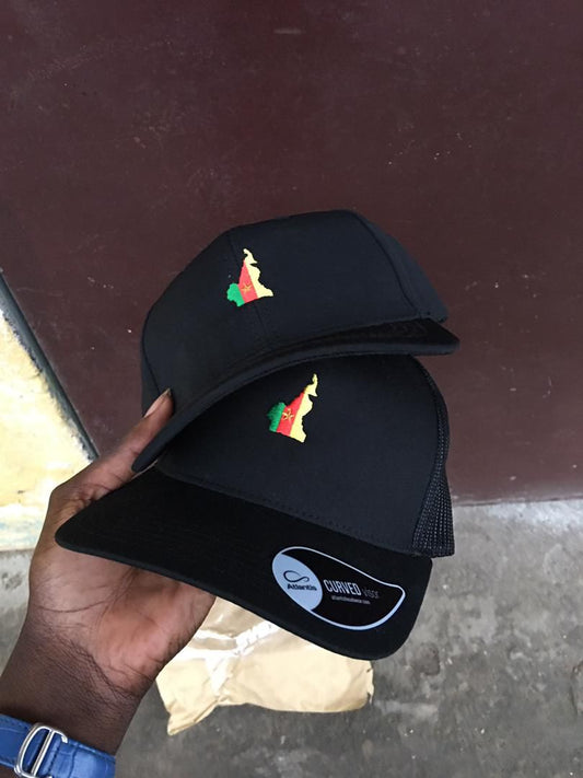 Casquette - Carte Cameroun, Version Brodé avec grillage